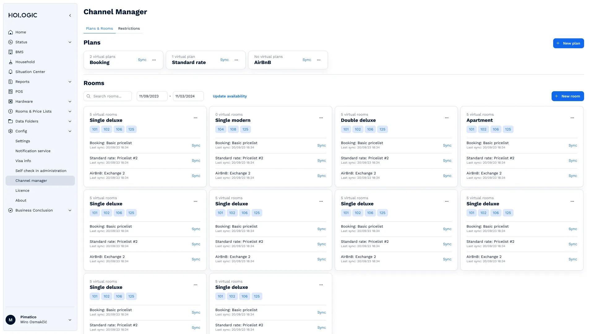Hologic OTA channel manager - synchronize availability across booking platforms